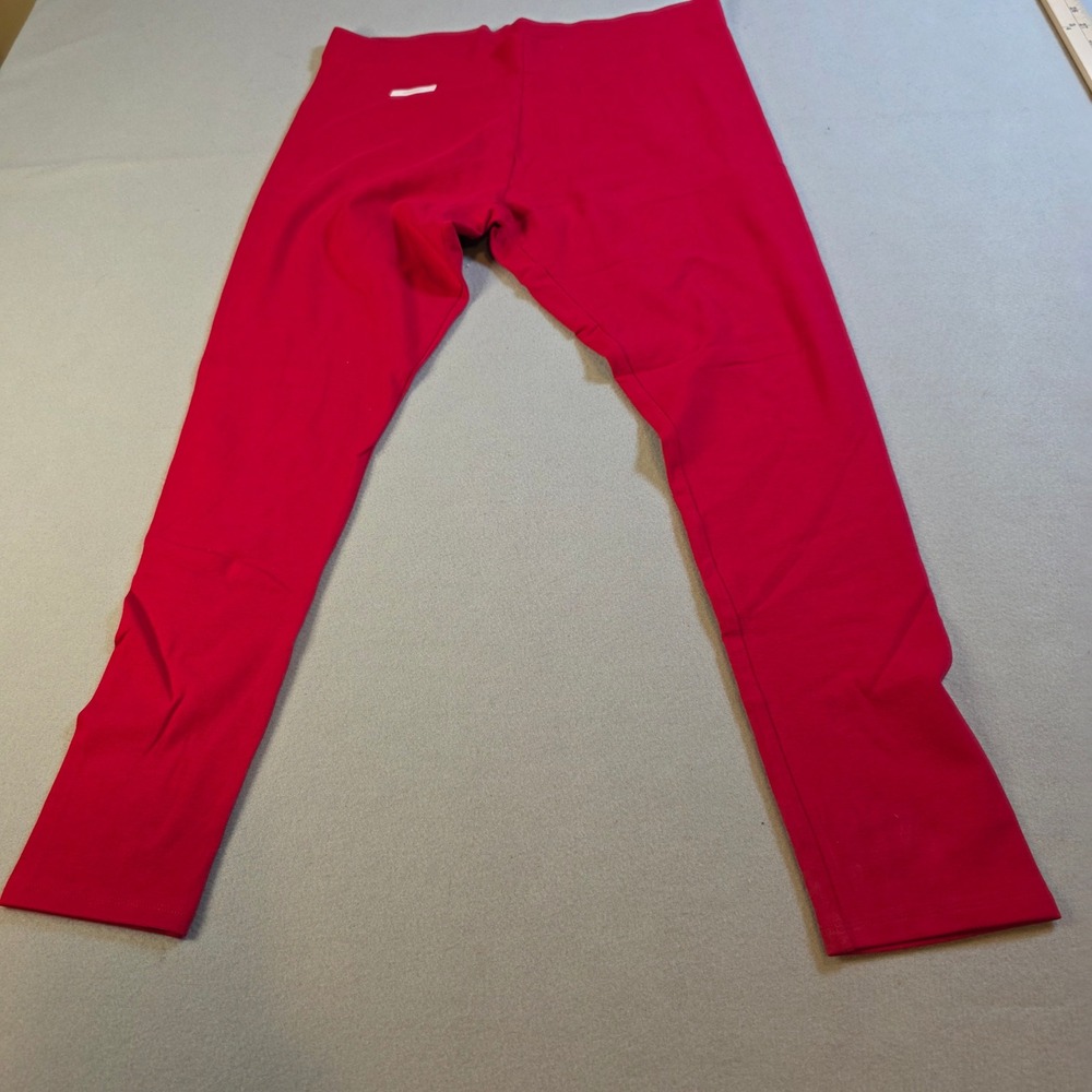 Faded Glory Womens Red Cotton Spandex Stretch Leggings Size L 12-14 DIY Hole